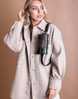 Wide Clutch 6 Ring Chain Belt Bag