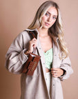 Wide Clutch 6 Ring Chain Belt Bag