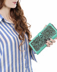 American Darling Clutch Beautifully Hand Tooled Genuine Leather women bag western handbag purse