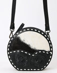 American Darling Canteen Hand Tooled Hair-on Genuine Leather women bag western handbag purse
