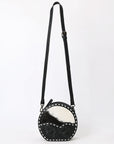 American Darling Canteen Hand Tooled Hair-on Genuine Leather women bag western handbag purse
