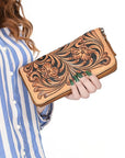 American Darling Wristlet Beautifully Hand Tooled Genuine Leather women bag western handbag purse