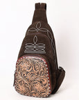 American Darling Sling Hand Tooled Genuine Leather Women Bag Western Handbag Purse
