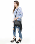 American Darling Cross Body I Crocodile Embossed Genuine Leather Women Bag Western Handbag Purse