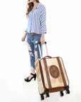 American Darling Travel Case Beautifully Hand Tooled Hair-On Genuine Leather women bag western handbag purse