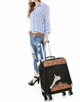 American Darling Travel Case Beautifully Hand Tooled Hair-On Genuine Leather women bag western handbag purse