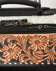 American Darling Travel Case Beautifully Hand Tooled Hair-On Genuine Leather women bag western handbag purse