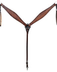COMFYTACK Western Horse Headstall Breast Collar Set American Leather Tan