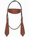 COMFYTACK Western Horse Headstall Breast Collar Set American Leather Tan