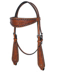 COMFYTACK Western Horse Headstall Breast Collar Set American Leather Tan