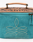 American Darling Jewelry Case Suede Hand Tooled Genuine Leather Women Bag Western Handbag Purse |