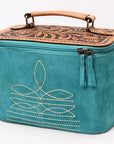 American Darling Jewelry Case Suede Hand Tooled Genuine Leather Women Bag Western Handbag Purse |
