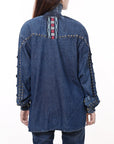 ADDR019 Denim Women shirt Jacket Dress Tunic Ladies Girl Top