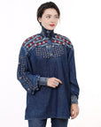 ADDR019 Denim Women shirt Jacket Dress Tunic Ladies Girl Top