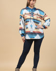 Blue Mountain Turquoise Aztec Lightweight Hoodie Made in America