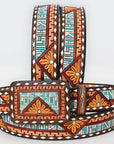 American Darling Beautifully Hand Tooled Genuine American Leather Belt Men and Women