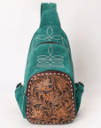 American Darling Sling Hand Tooled Genuine Leather Women Bag Western Handbag Purse
