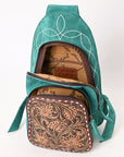 American Darling Sling Hand Tooled Genuine Leather Women Bag Western Handbag Purse