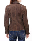 ADJKTLTR04 Genuine Vintage leather Women shirt jacket dress ladies girl