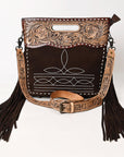 American Darling Crossbody Hand Tooled Genuine Suede Leather Women Bag Western Handbag Purse