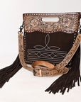 American Darling Crossbody Hand Tooled Genuine Suede Leather Women Bag Western Handbag Purse