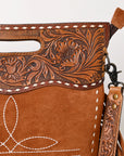 American Darling Crossbody Hand Tooled Genuine Suede Leather Women Bag Western Handbag Purse