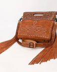 American Darling Crossbody Hand Tooled Genuine Suede Leather Women Bag Western Handbag Purse