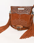 American Darling Crossbody Hand Tooled Genuine Suede Leather Women Bag Western Handbag Purse
