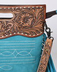 American Darling Crossbody Hand Tooled Genuine Suede Leather Women Bag Western Handbag Purse