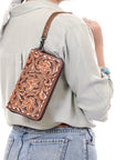 American Darling Wristlet Beautifully Hand Tooled Genuine Leather women bag western handbag purse