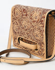 Small Crossbody Beautifully Hand Tooled Genuine Leather women bag western handbag purse
