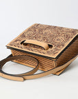 Small Crossbody Beautifully Hand Tooled Genuine Leather women bag western handbag purse