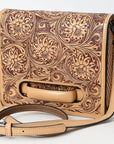 Small Crossbody Beautifully Hand Tooled Genuine Leather women bag western handbag purse