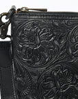 Small Crossbody Beautifully Hand Tooled Genuine Leather women bag western handbag purse