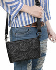 Small Crossbody Beautifully Hand Tooled Genuine Leather women bag western handbag purse