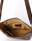 American Darling Large Crossbody Beautifully Hand Tooled Genuine Leather women bag western handbag purse