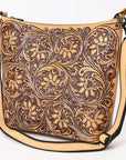 American Darling Large Crossbody Beautifully Hand Tooled Genuine Leather women bag western handbag purse