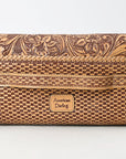Clutch Beautifully Hand Tooled Genuine Leather women bag western handbag purse