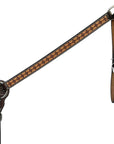 BAR H EQUINE Western Handtooled Leather Horse Headstall & Breast Collar Set