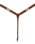 BAR H EQUINE Western Handtooled Leather Horse Headstall & Breast Collar Set