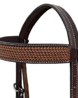 BAR H EQUINE Western Handtooled Leather Horse Headstall & Breast Collar Set