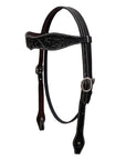 BAR H EQUINE Western Handtooled Leather Horse Headstall & Breast Collar Set