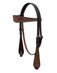 BAR H EQUINE Western Handtooled Leather Horse Headstall & Breast Collar Set