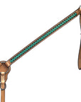 BAR H EQUINE Western Handtooled Leather Horse Headstall & Breast Collar Set