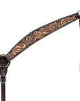 BAR H EQUINE Western Handtooled Leather Horse Headstall & Breast Collar Set