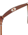 BAR H EQUINE Western Handtooled Leather Horse Headstall & Breast Collar Set