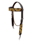 BAR H EQUINE Western Handtooled Leather Horse Headstall & Breast Collar Set