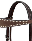BAR H EQUINE Western Handtooled Leather Horse Headstall & Breast Collar Set