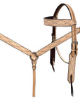 BAR H EQUINE Western Handtooled Leather Horse Headstall & Breast Collar Set