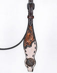 BAR H EQUINE Western Handtooled Leather Horse Headstall & Breast Collar Set
